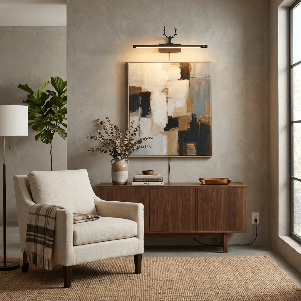 Stag aplique de pared Horn con enchufe enchufable
