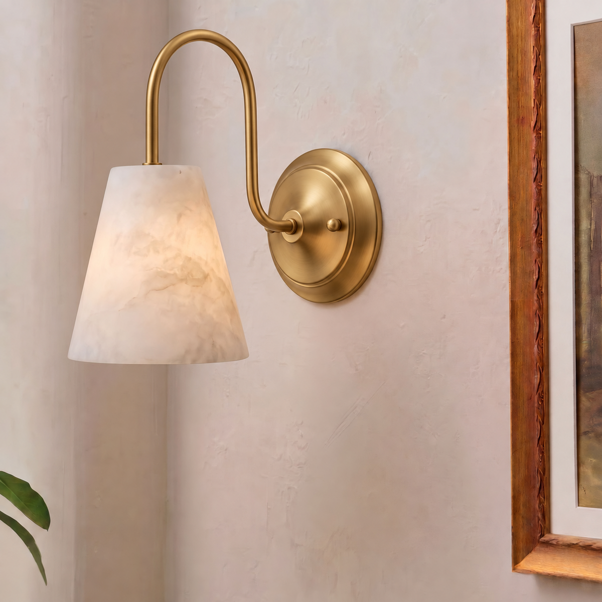 Yelmont Aplique de pared de alabastro
