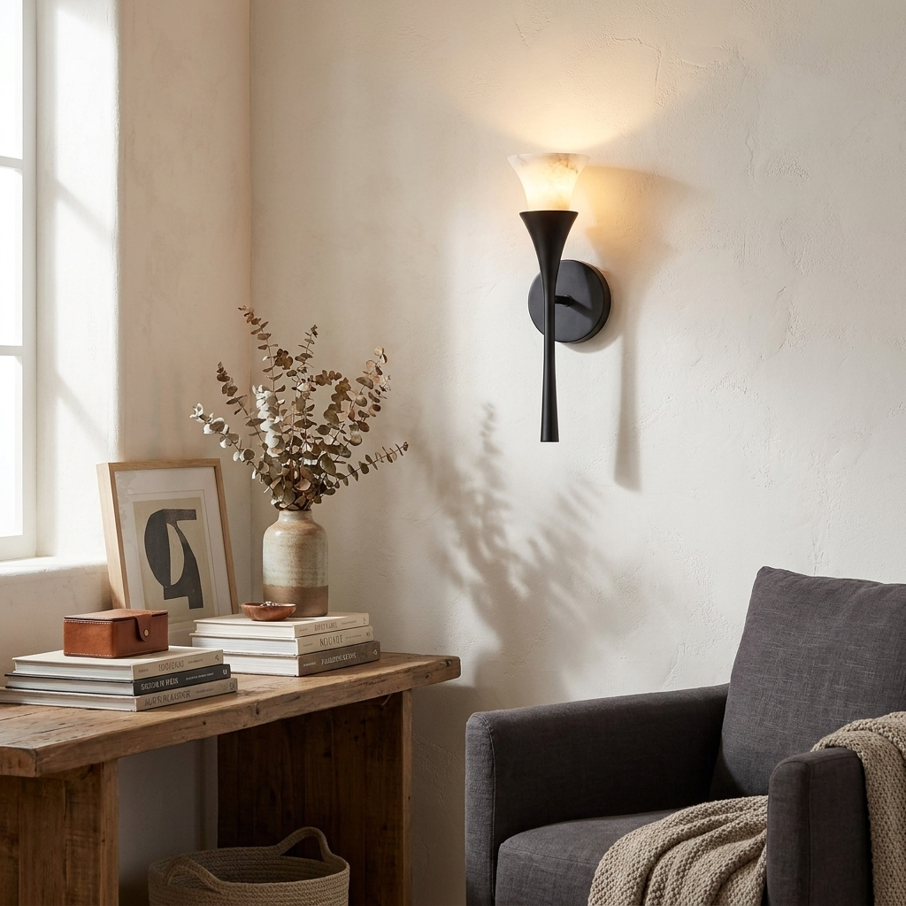 Kestleigh Aplique de pared de alabastro