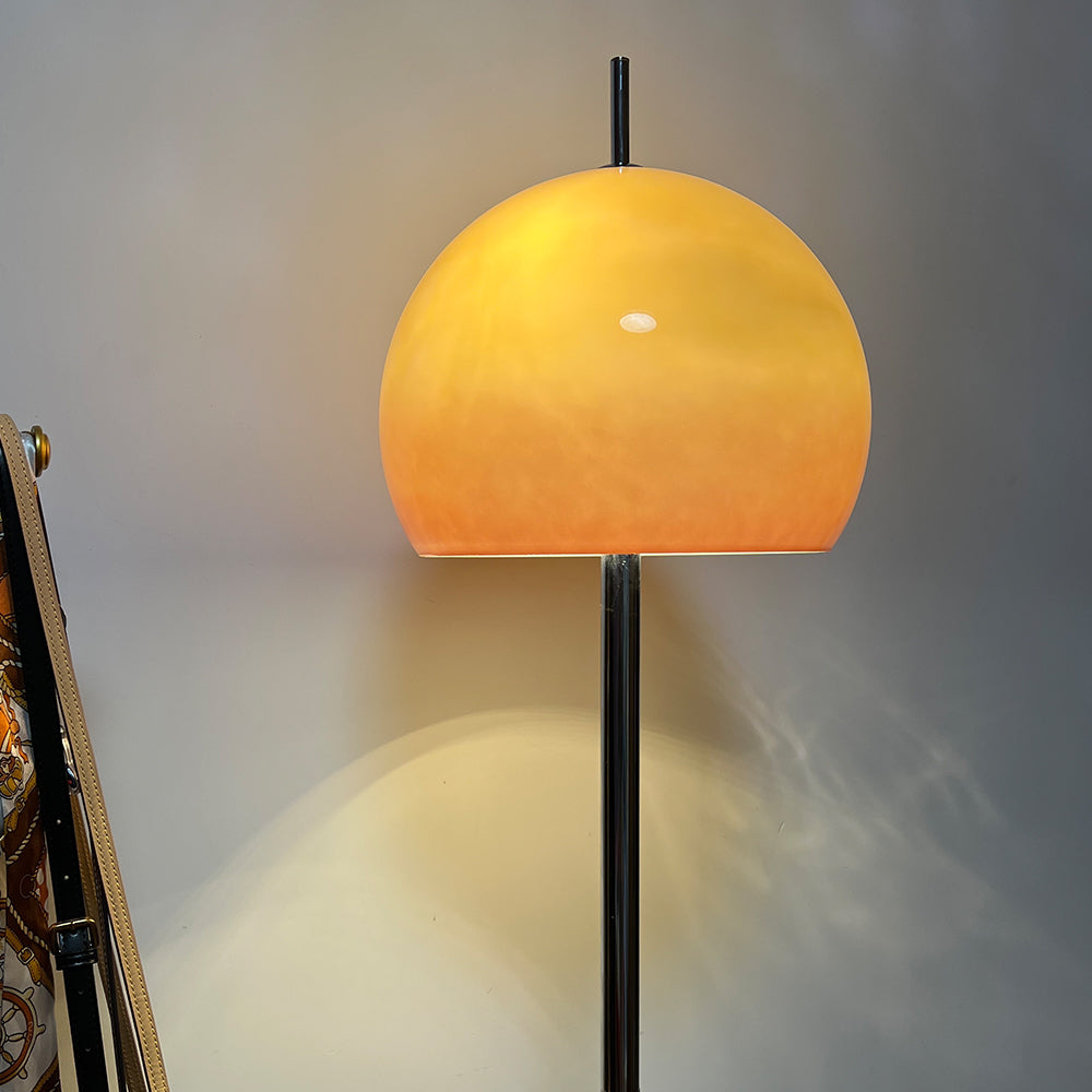 Mira Moderna Semicircular Metal /Vidrio Lámpara de Pie Naranja