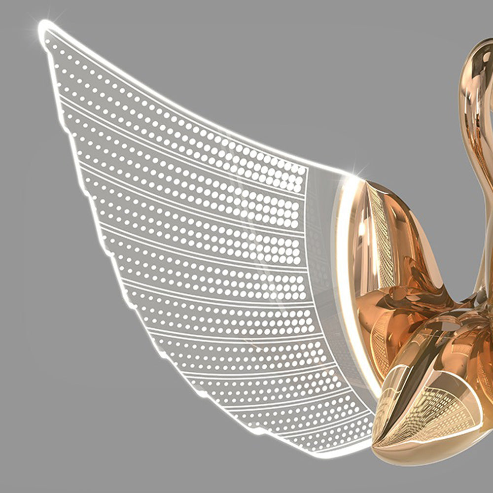 Arisha Moderna Diseño Metal Cisne Lámpara Colgante Dorada/Dorada Rosa