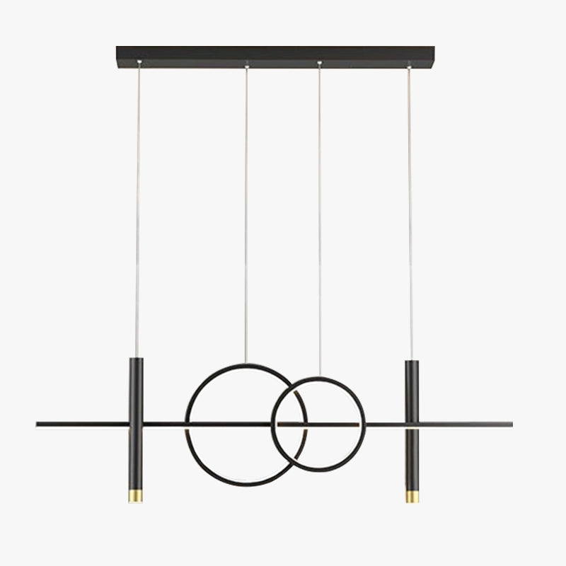 Arisha Minimalista Redonda/Lineal Metal Lámpara Colgante Negra/Dorada