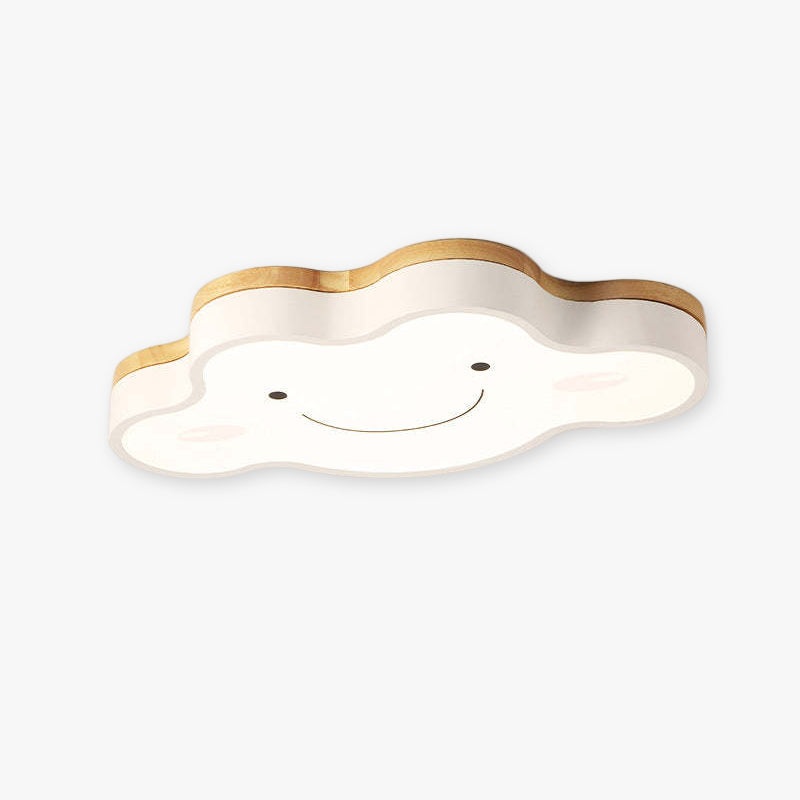 Arisha Decorativa Art Cloud Madera/Acrílico LED Lámpara de Techo Rosa/Verde/Blanca