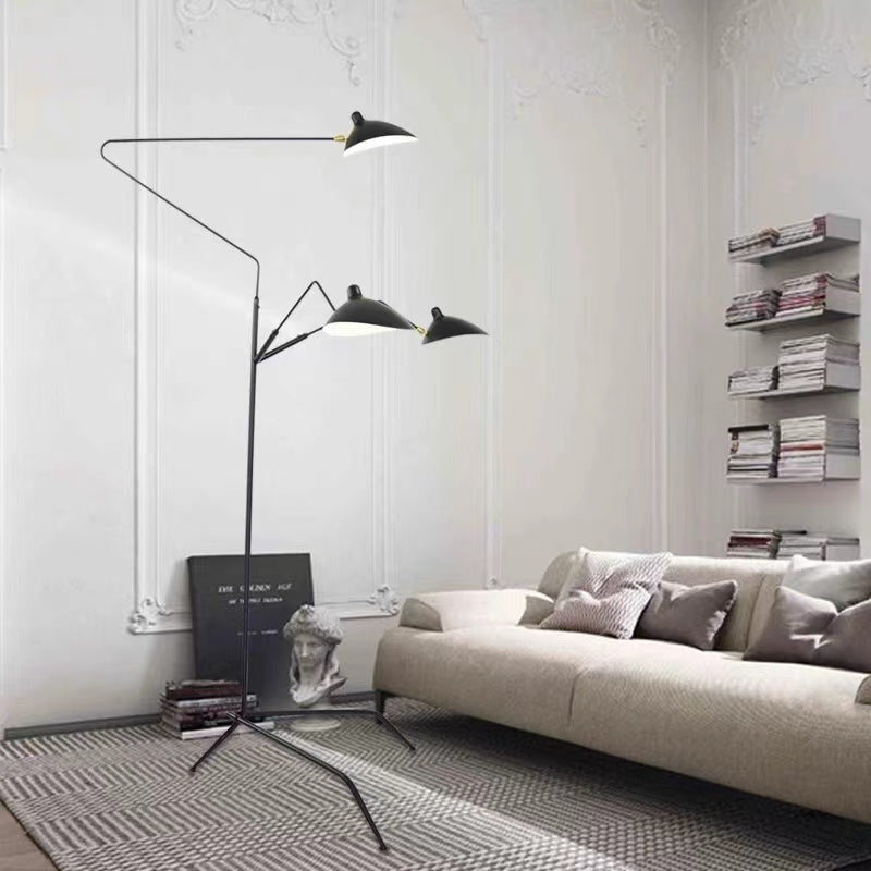 Mira Diseña Irregular Metal LED Lámpara de Pie Negra