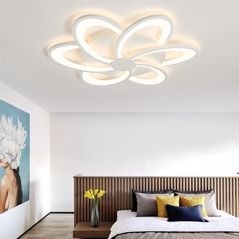 Arisha Decorativa Flor Metal Lámpara de Techo Blanca