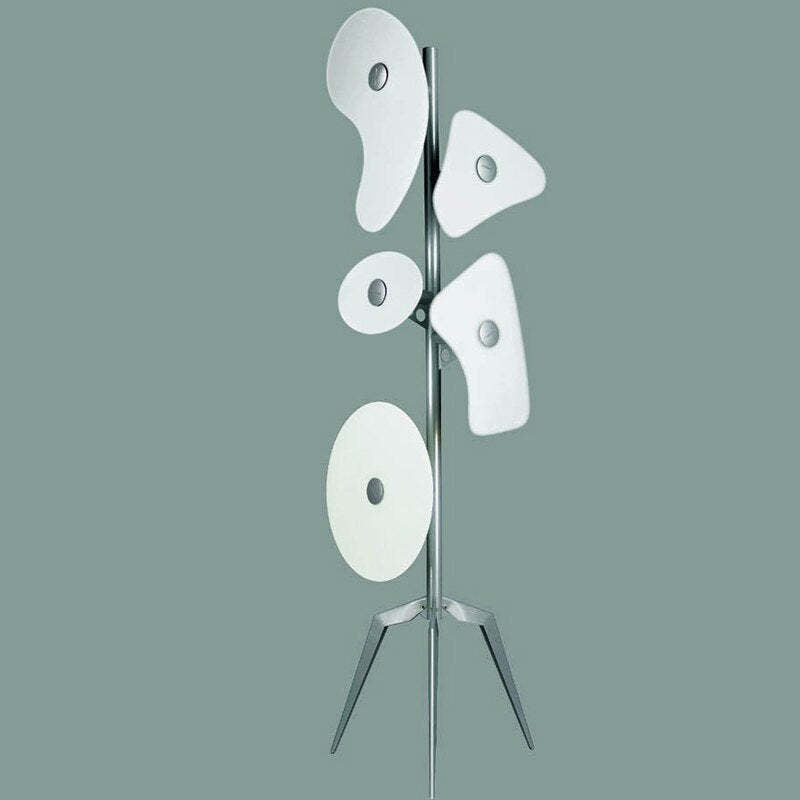 Mira Modern Geométrico Metal LED Lámpara de Pie Blanca
