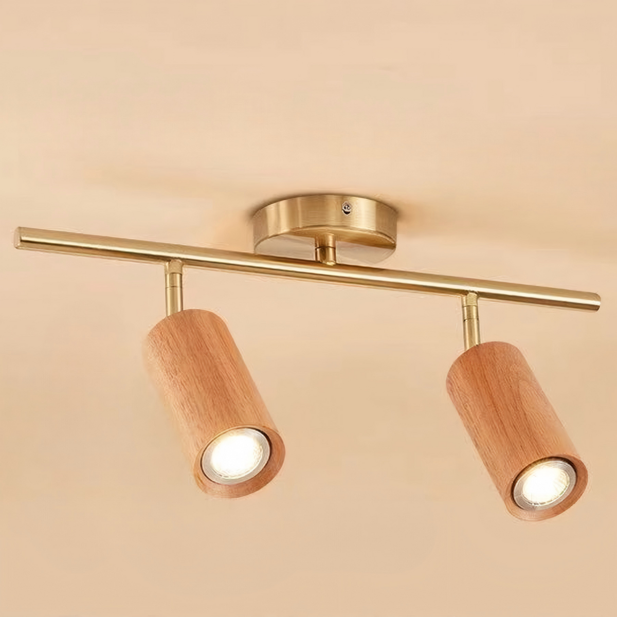 Elvarena Lámpara de riel LED de madera