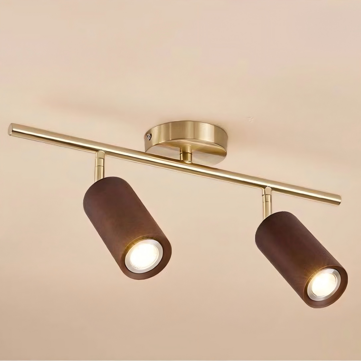 Elvarena Lámpara de riel LED de madera