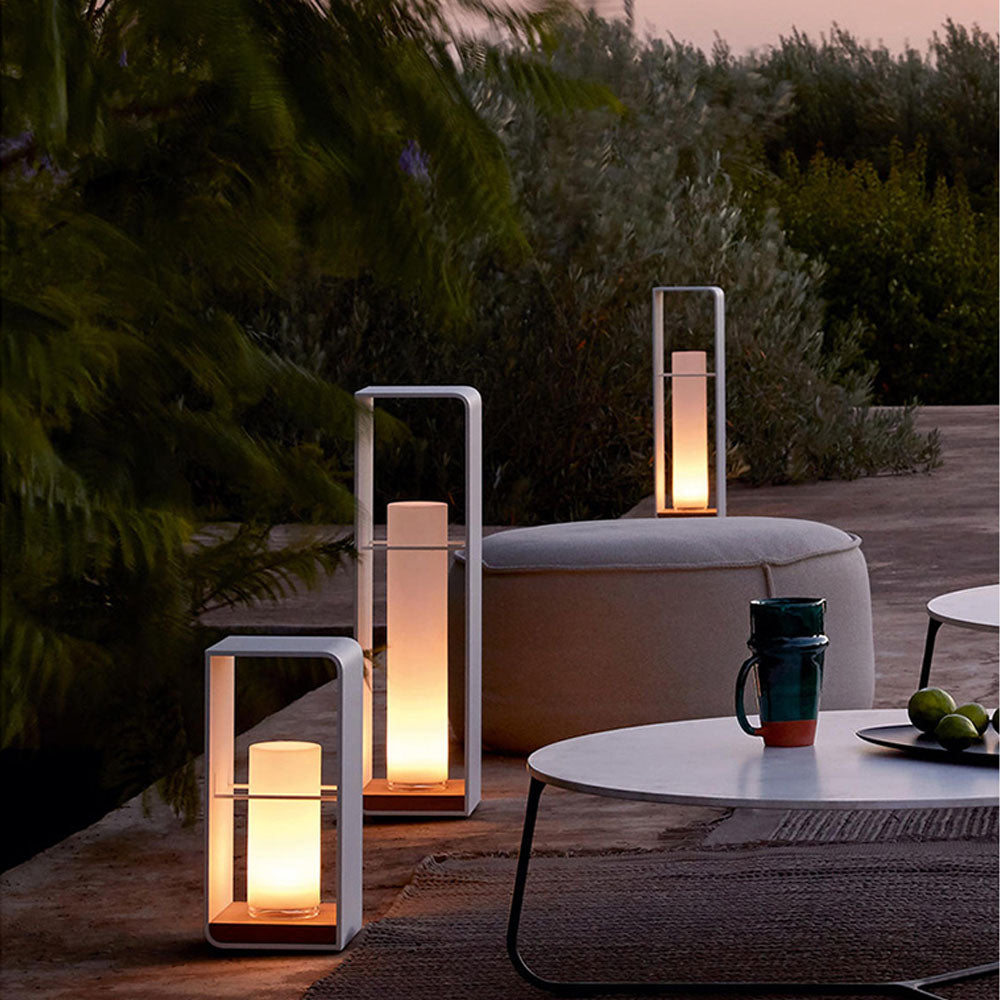 Ray Minimalista Rectangular Metal Lámpara De Pie Exterior Patio