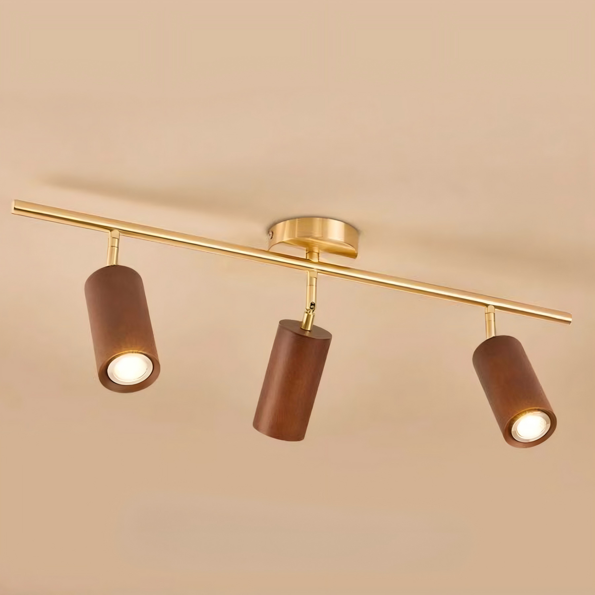 Elvarena Lámpara de riel LED de madera