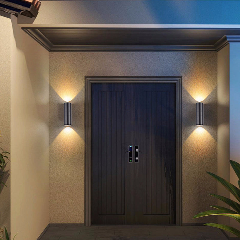 Ray Moderno Doble Foco Metal/Vidrio Aplique de Pared Negro