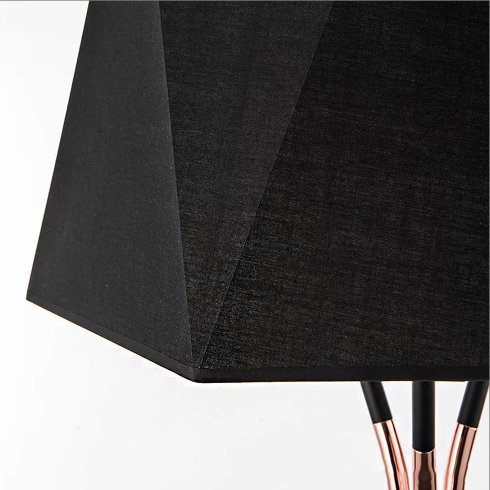 Mira Moderna Minimalista Metal/Tela Lámpara de Pie Negra