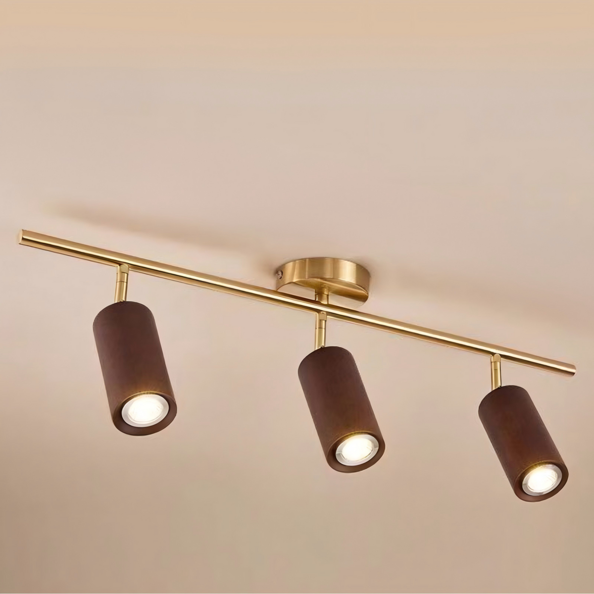 Elvarena Lámpara de riel LED de madera