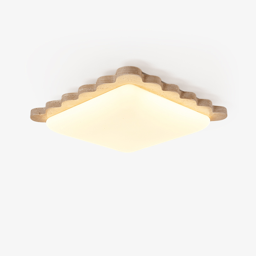 Crestwood travertino Scallop Edge lámpara de techo