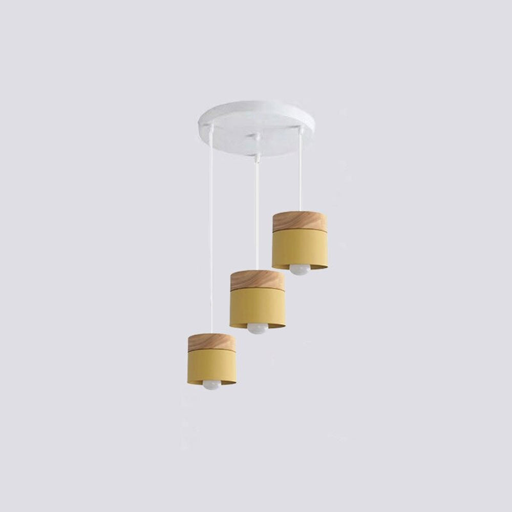 Valentina Nórdica Cilíndrica Metal LED Lámpara Colgante Gris/Blanca/Amarilla