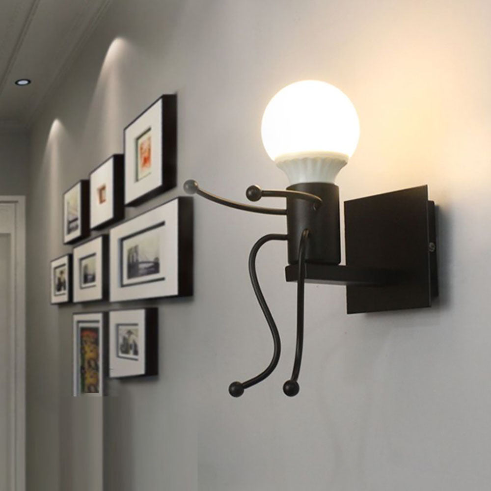 Luxo Lindo Metal LED Aplique de Pared Negro/Blanco
