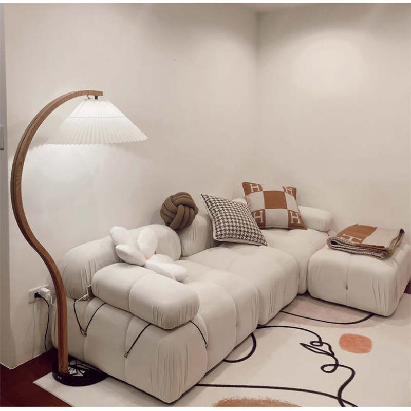 Muto Moderno Geométrico Metal LED Lámpara de Pie Blanco/Beige/Café