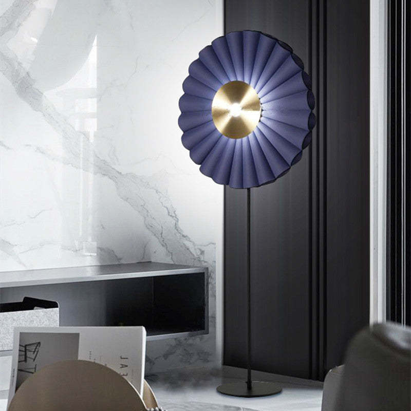 Mira Moderna Geométrica Metal LED Lámpara de Pie Blanco/Azul