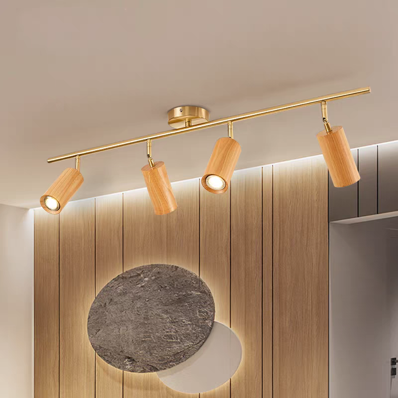 Elvarena Lámpara de riel LED de madera