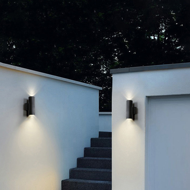 Ray Moderno Doble Foco Metal/Vidrio Aplique de Pared Negro
