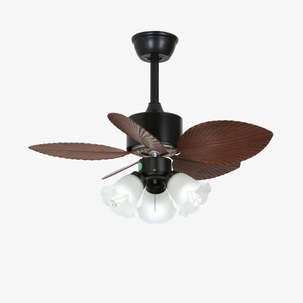 Rinirian ventilador de techo con luz Vintage de madera