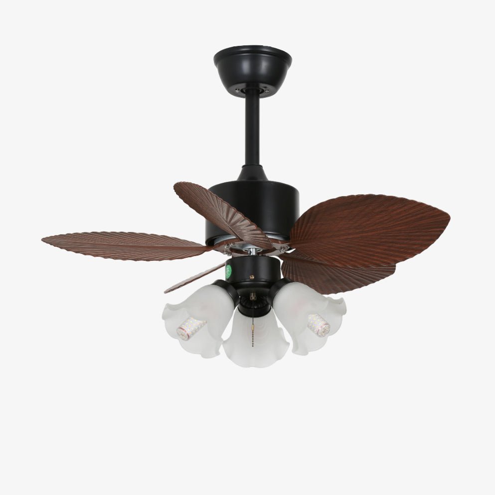 Rinirian ventilador de techo con luz Vintage de madera