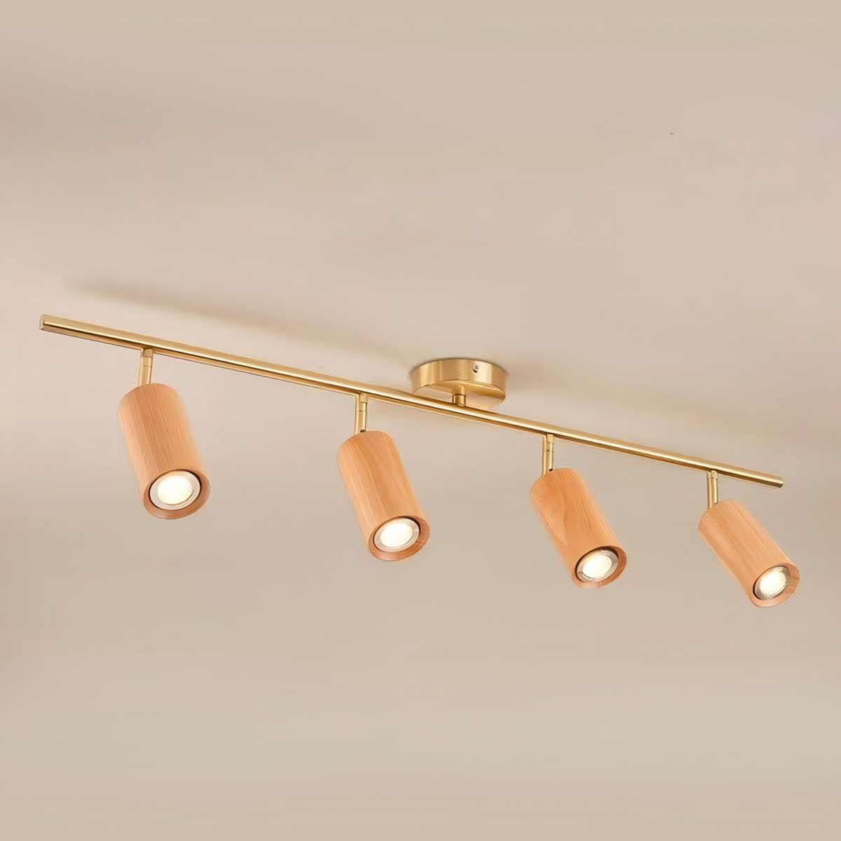 Elvarena Lámpara de riel LED de madera