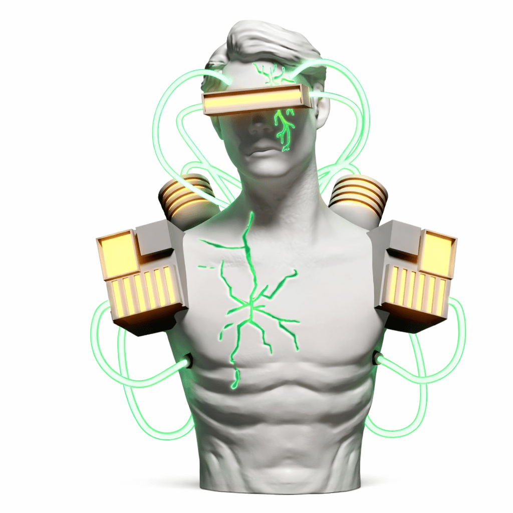 Neon lámpara de mesa Circuit Bust Sculpture