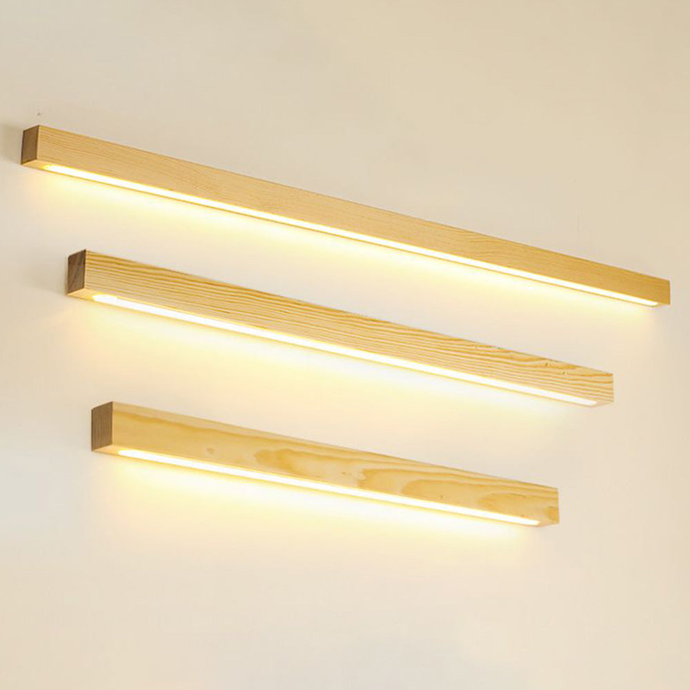 Muto Minimalista Lineal LED Madera Aplique de Pared Marrón/Madera