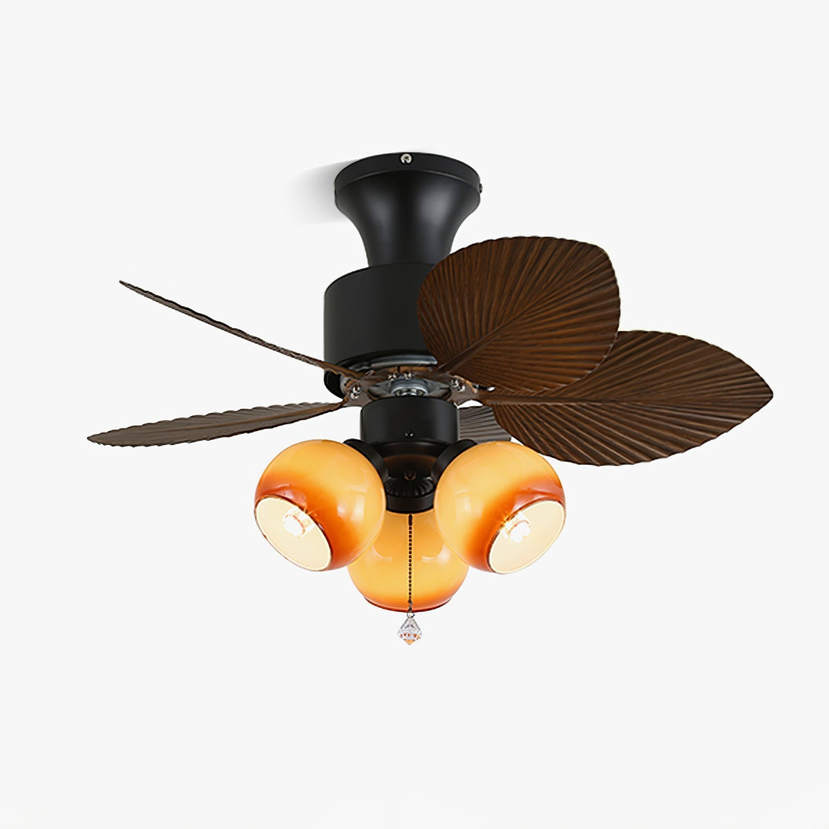 Celoine ventilador de techo con luz Tropical de vidrio