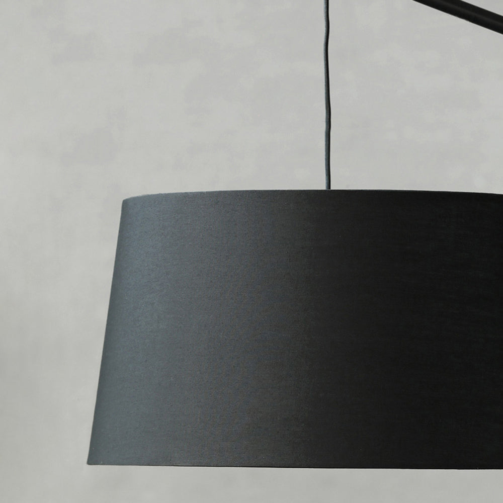 Mira Moderna Minimalista Metal/Tela Lámpara de Pie Negra