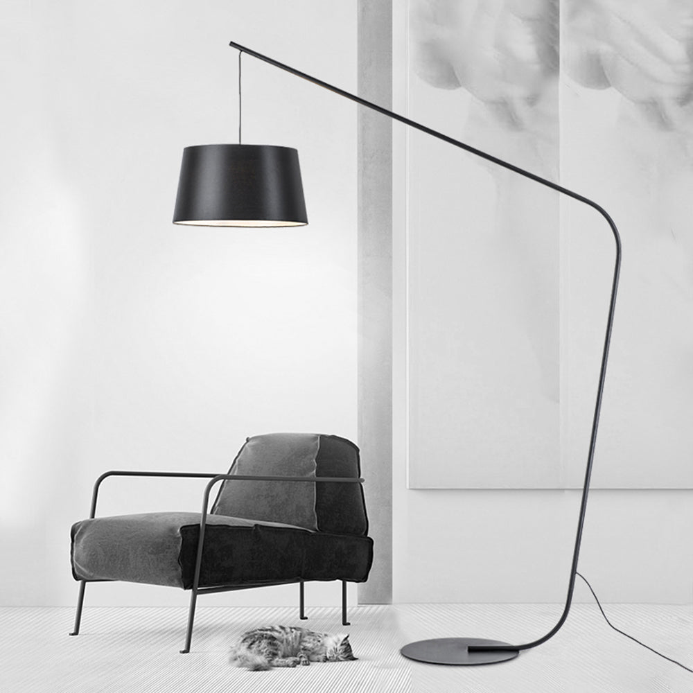 Mira Moderna Minimalista Metal/Tela Lámpara de Pie Negra