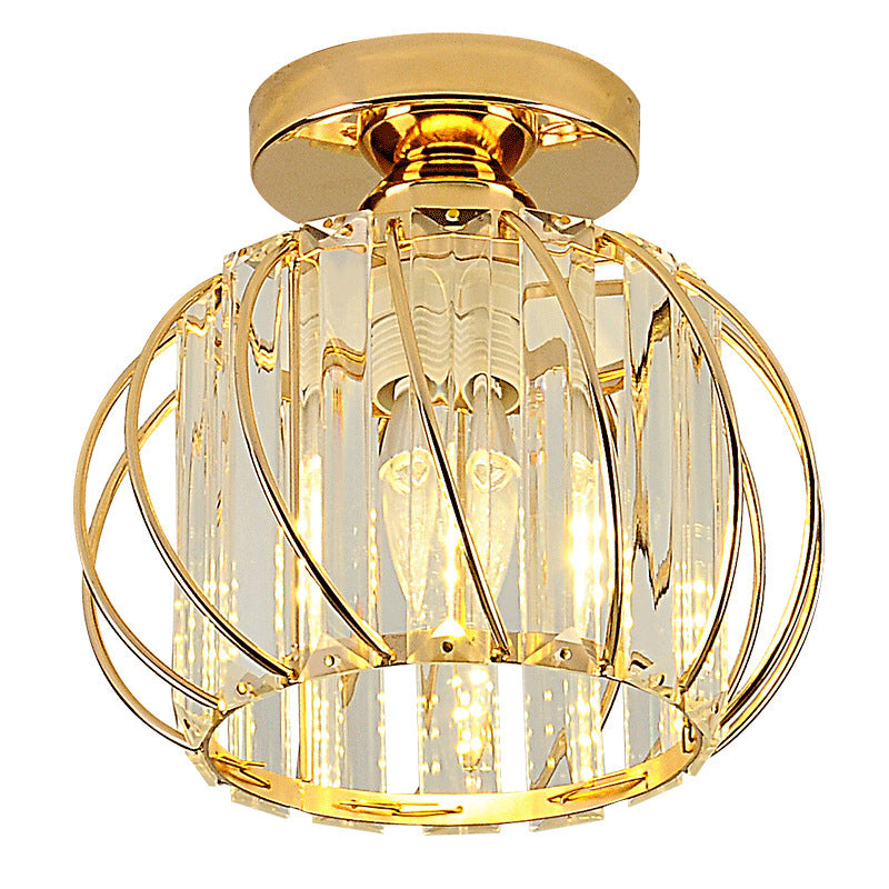 Ritta Vintage Bola Cristal/Metal Lámpara de Techo Negra/Dorada