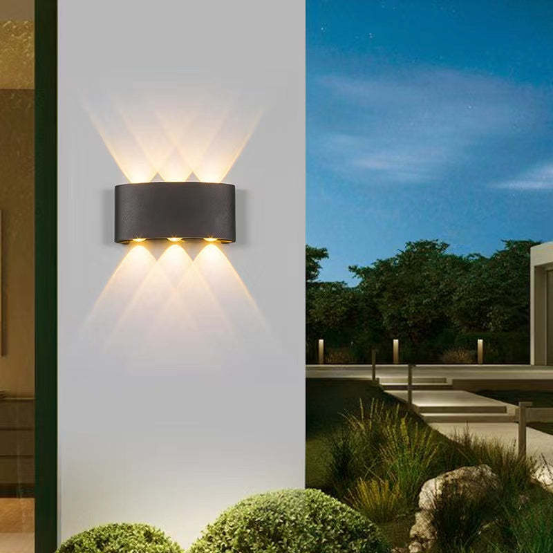 Ray Moderno Rectangular Metal/Acrílico Aplique de Pared Exterior