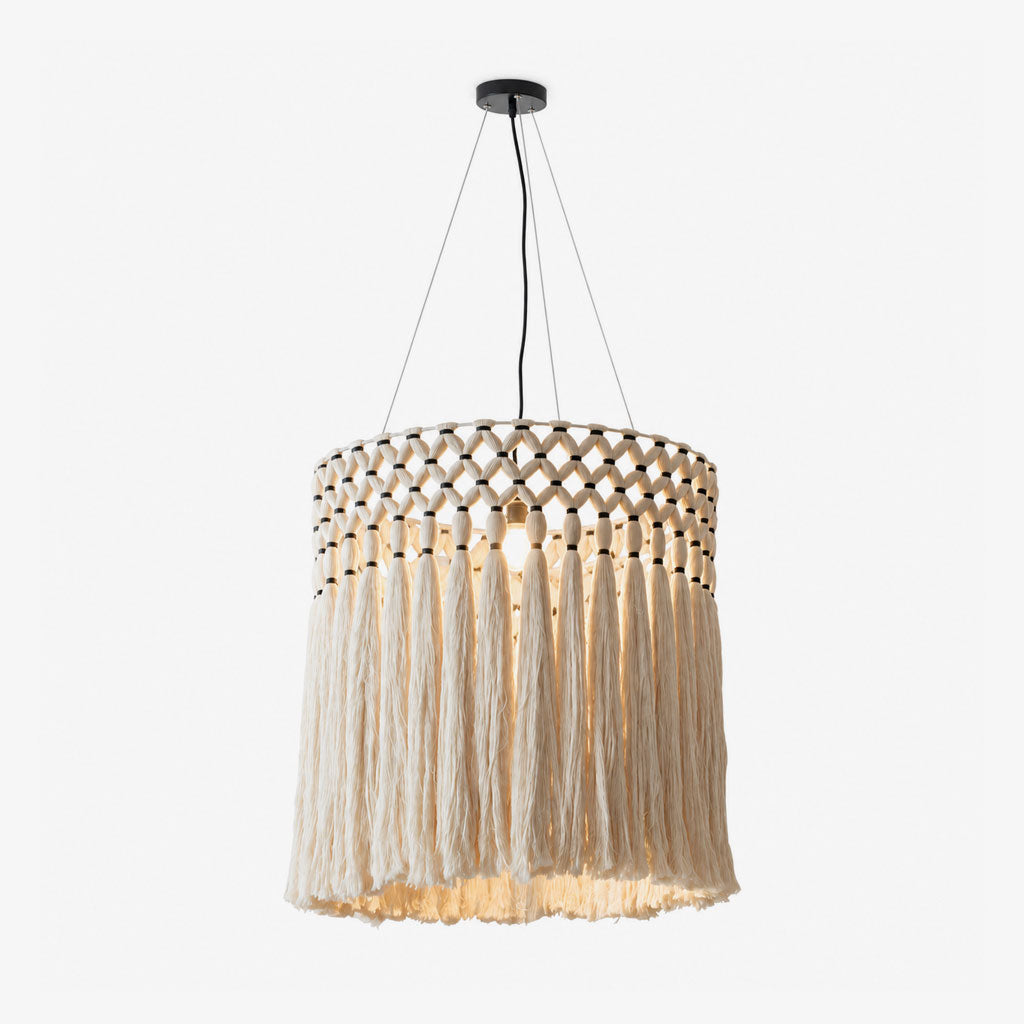 Ulmont Lámpara colgante de macramé con borlas