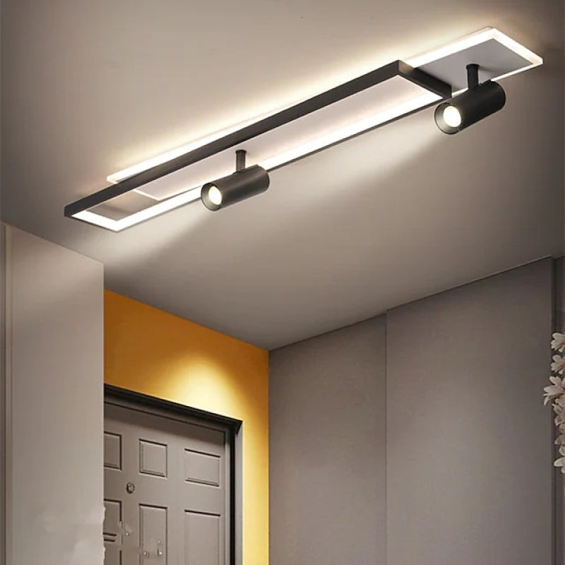 Aim Moderna Geométrica Acrílico/Metal LED Lámpara de Techo Negra