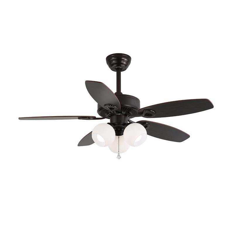 Elvael ventilador de techo con luz clásico de madera y vidrio