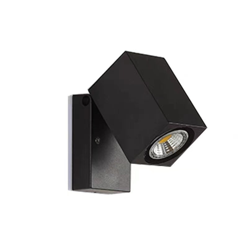 Ray Minimalista Foco Rectangular Metal  Aplique de Pared Exterior Negro
