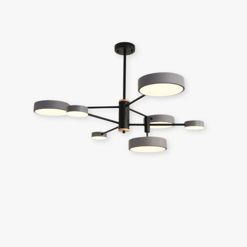 Arisha Moderna Bifurcado Metal/Madera Lámpara Colgante Dorada/Blanca/Gris