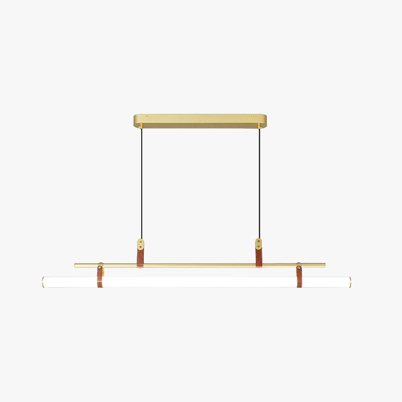 Arisha Minimalista Lineal Metal/Acrílico Lámpara Colgante Negra/Ora