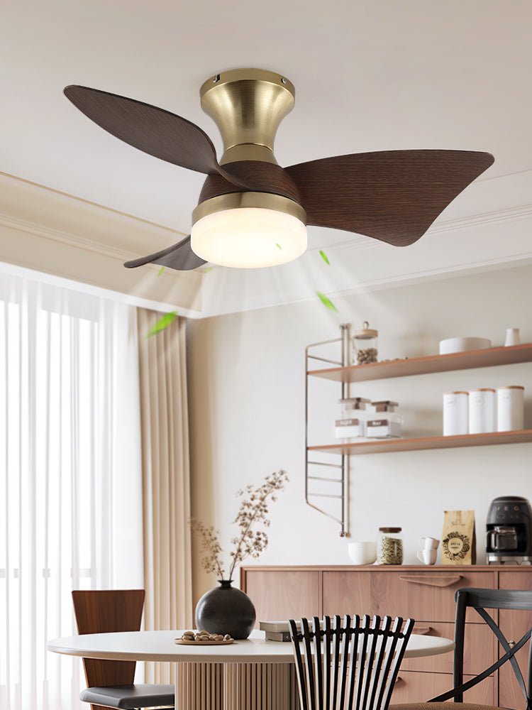Aureon ventilador de techo con luz moderno de madera