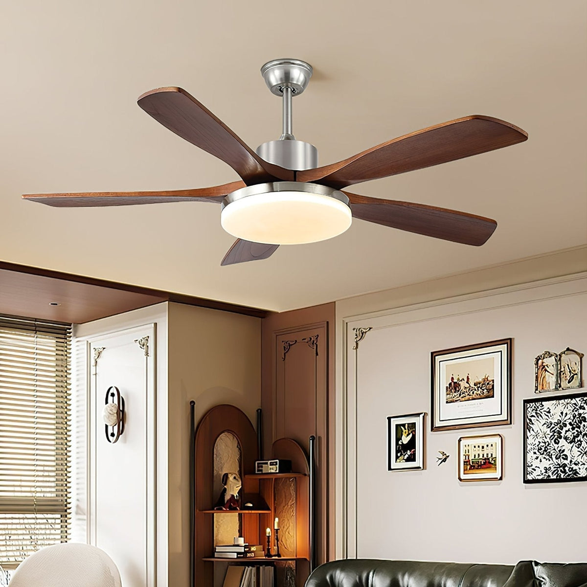 Alduira ventilador de techo con luz moderno de madera