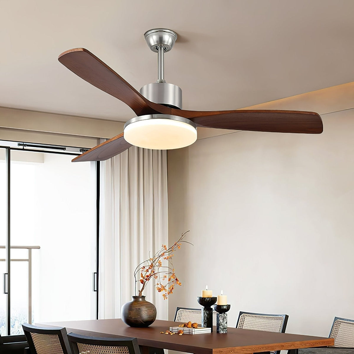 Alduira ventilador de techo con luz moderno de madera