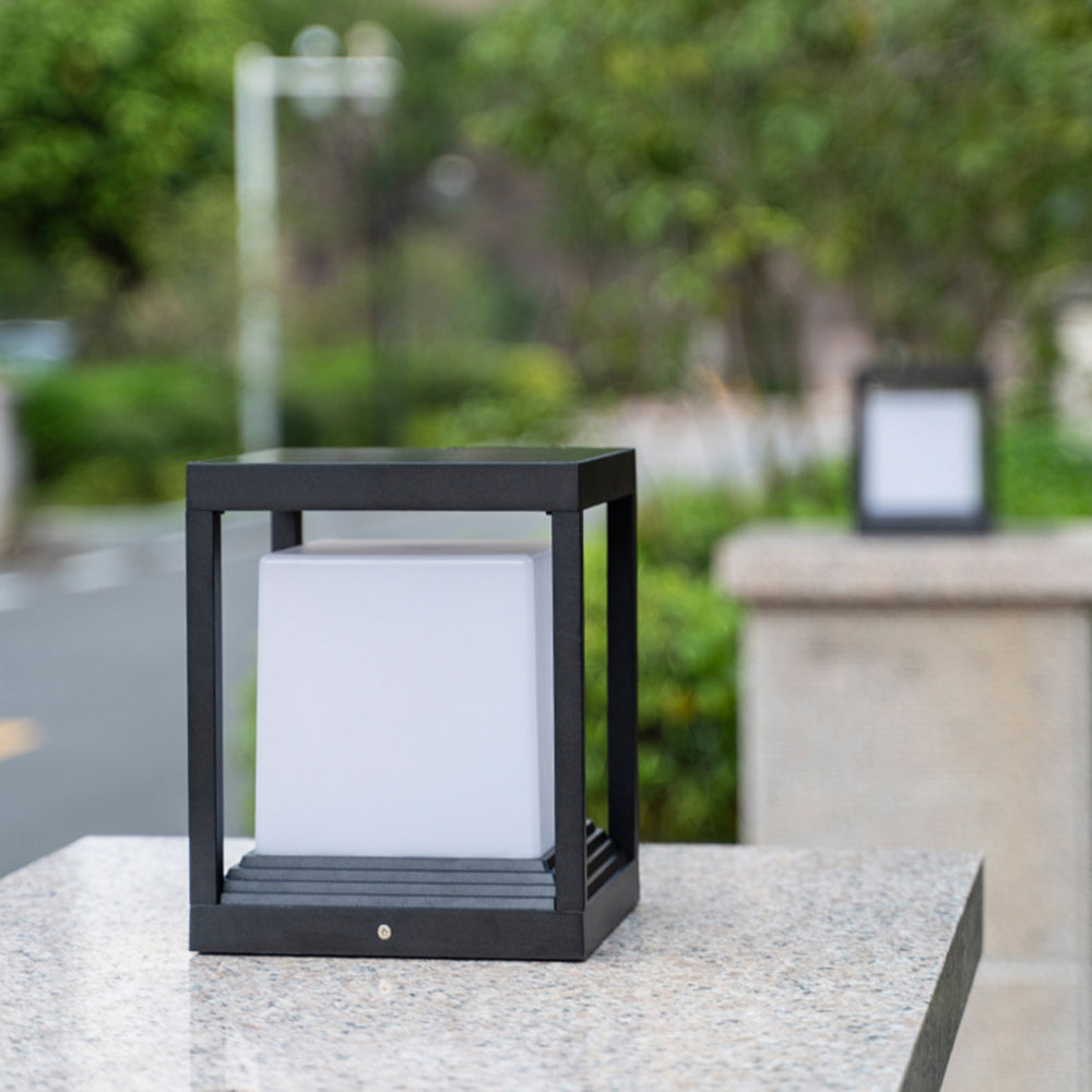 Ray Moderna Rectangular Metal Lámpara  Exterior Jardín