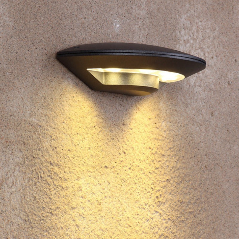 Ray Diseño Plato Metal Aplique de Pared Exterior Negro