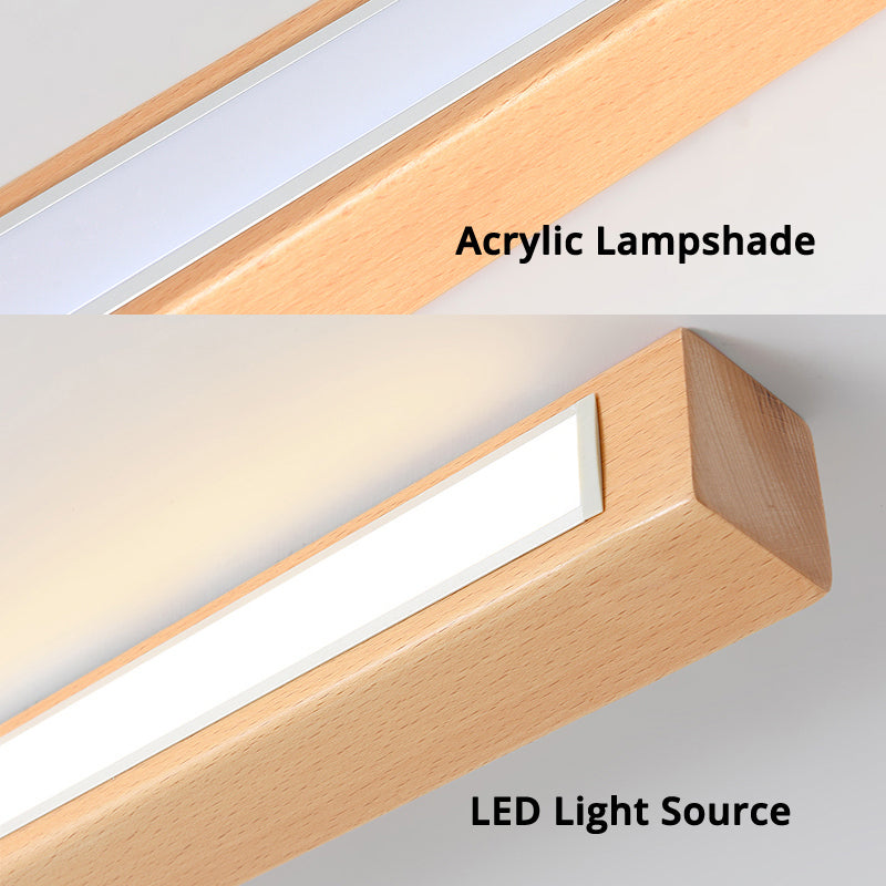 Arisha Moderna Lineal Madera/Acrílico Lámpara de Techo Madera