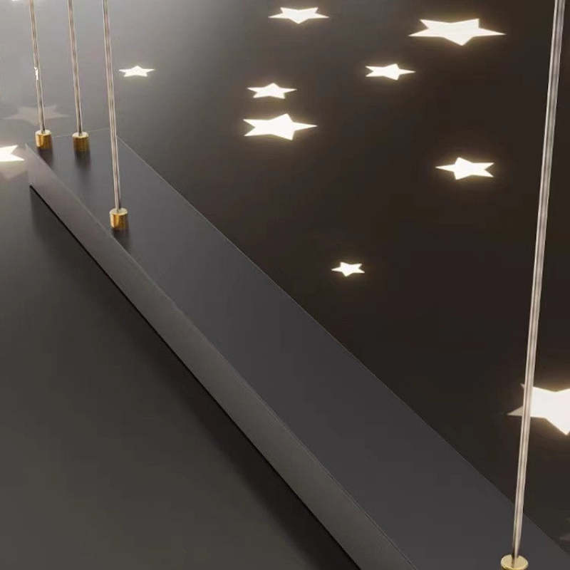 Arisha Lujo Decorativa Geométrica Metal/Cristal Lámpara Colgante Negra/Dorada