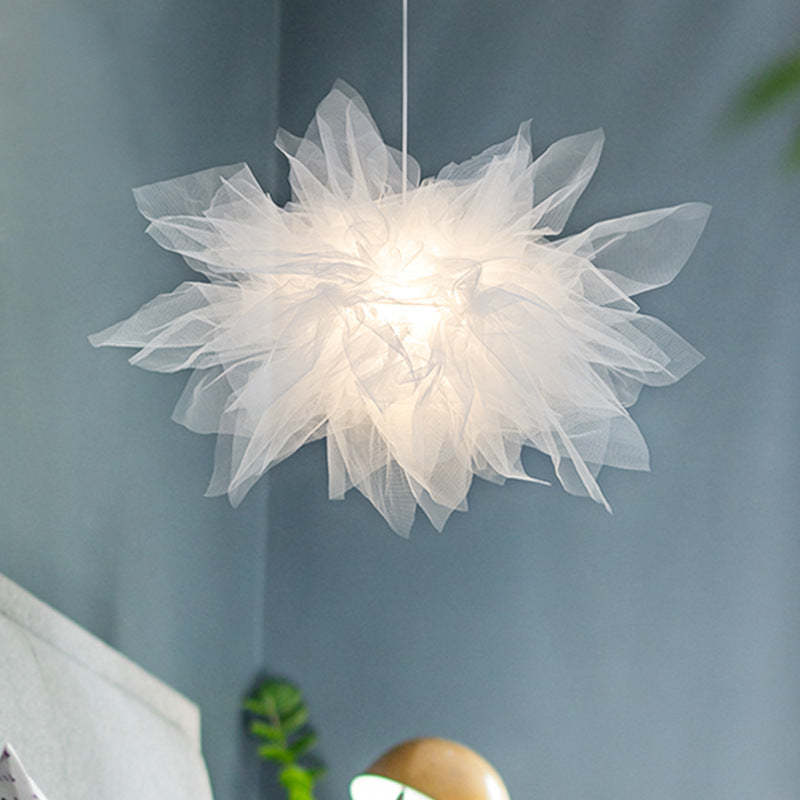 Arisha Nórdica Diseño Flor Textil Lámpara Colgante Blanca