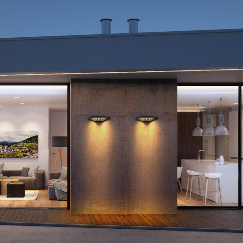 Ray Diseño Plato Metal Aplique de Pared Exterior Negro
