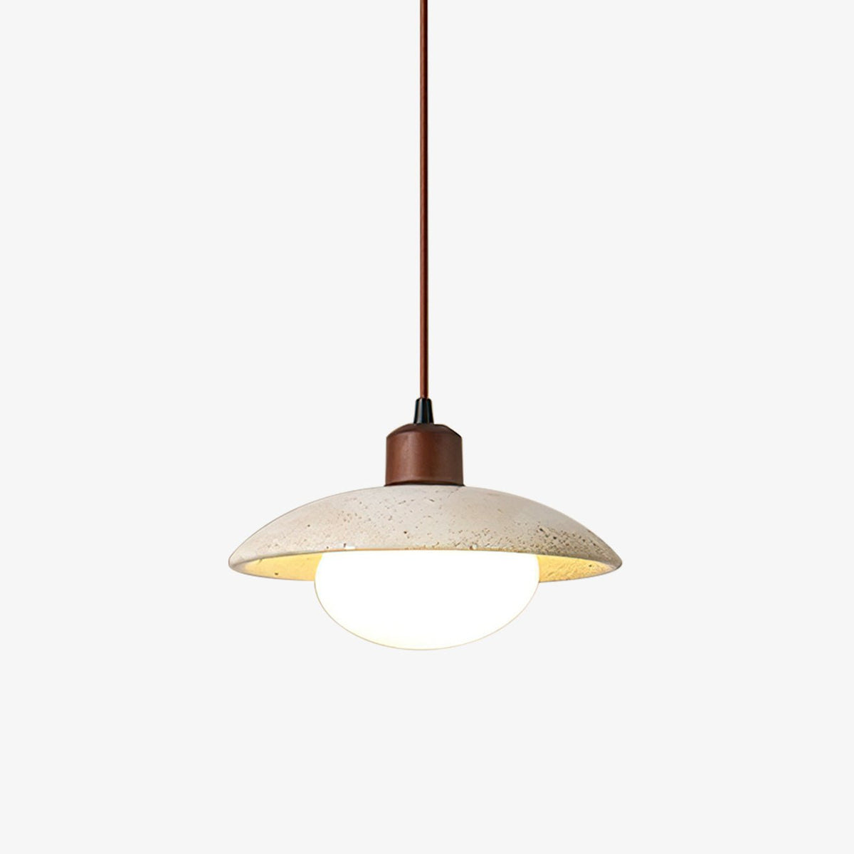 Delora lámpara colgante cúpula de travertino